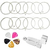 ZQEUXBE Classical Guitar Strings 2 Full Sets Clear Nylon 6 Strings, 3 In 1 Winder Cutter Pin Puller Tool, 5Pcs Celluloid Guitar Picks Accessories