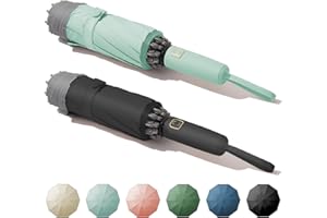 Damp away Automatic Windproof Travel Umbrella, Large Compact Inverted Umbrella for Travel, Portable Reverse Folding Car Umbrella, Strong Fiberglass and Aluminum Frame, 10 Durable Ribs