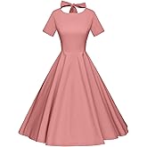 GownTown Womens 1950s Vintage Retro Party Swing Pocket Rockabillty Stretchy Dress