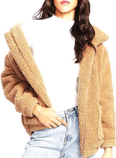 zip up fluffy winter coat