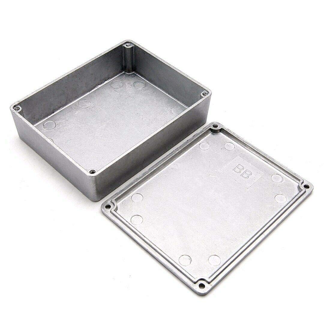 Electronics Project Box, BE-TOOL Diecast Aluminium Enclosure Box For External Enclosure Power, Outdoor, Waterproof Junction Box Complete With Connector (1Pcs-1590B+ 122 x 66 x 39.5mm)