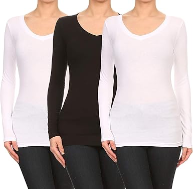 womens plain long sleeve cotton t shirts