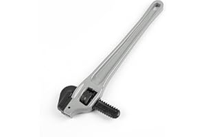 Offset Pipe Wrench 18 I Beam Handle Aluminum Pipe Wrench High Efficiency Adjustable Opening Non Slip Teeth for Pipes Tees Bal