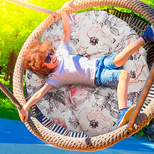 Amazinggirl Papasansessel Kissen und Krabbeldecke rund 2 in 1 Ø 110 cm Polyester - großes Bodenkissen gepolsterte… – Bild 7