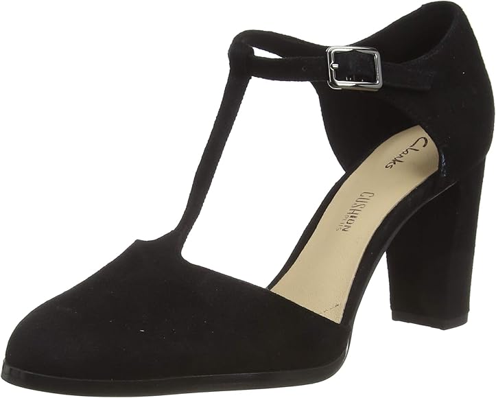 clarks black suede pumps