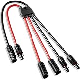 ECO-WORTHY 2 to 4 Integrated Solar Y Branch Parallel Connector Kit | Extra Length 22.44 IN for Direct Panel Connection, Compatible with RV,Off-Grid Power Systems(MFF/FMM)