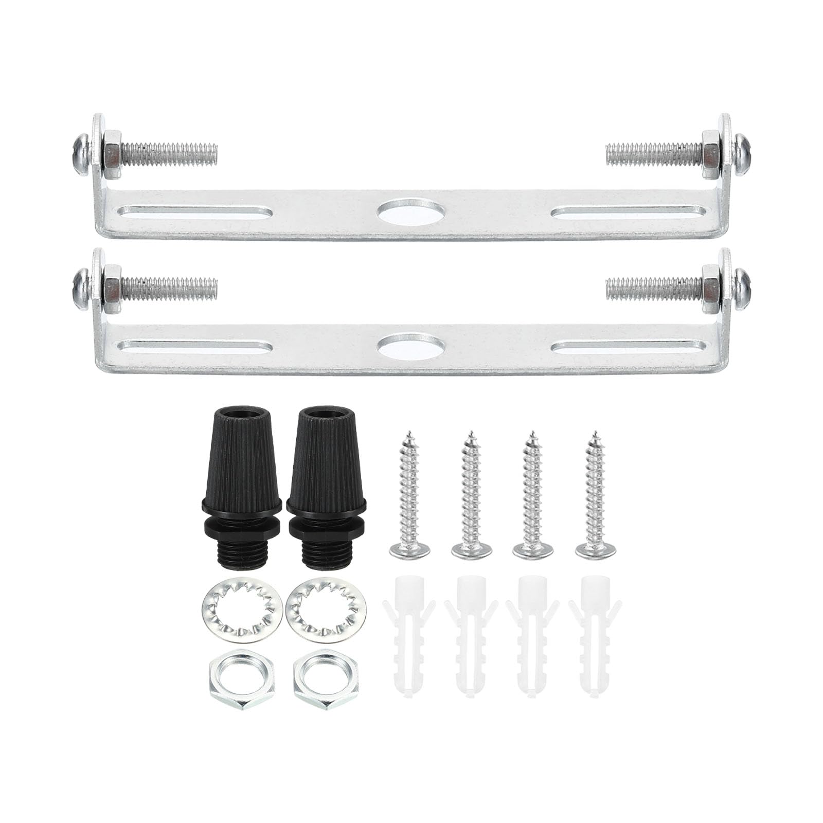 PATIKIL 105mm Ceiling Light Plate Kit, 2 Set Light Fixture Mounting Bracket Plate Steel Crossbar for Home Office Pendant Wall Light, with Screw Washer Nut