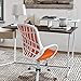GreenForest Office Chair Mesh Mid-Back Swivel Task Chair with Special Design Back,White-Orange