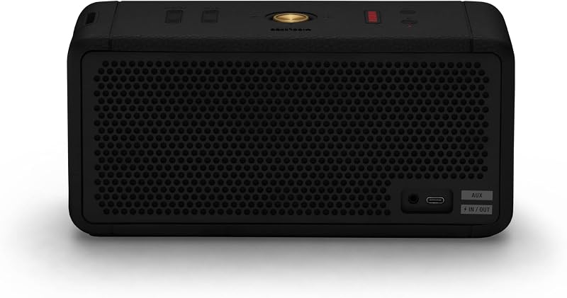 Middleton Altavoz Bluetooth inalámbrico portátil, más de 20 horas de tiempo de reproducción portátil, IP67 a prueba de agua, Negro y Latón