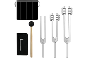 Tuning Forks for Healing Set- Includes(128Hz, 256Hz, 512Hz) with Activator Authentic Body Weighted Tuning Forks Set for Chakr