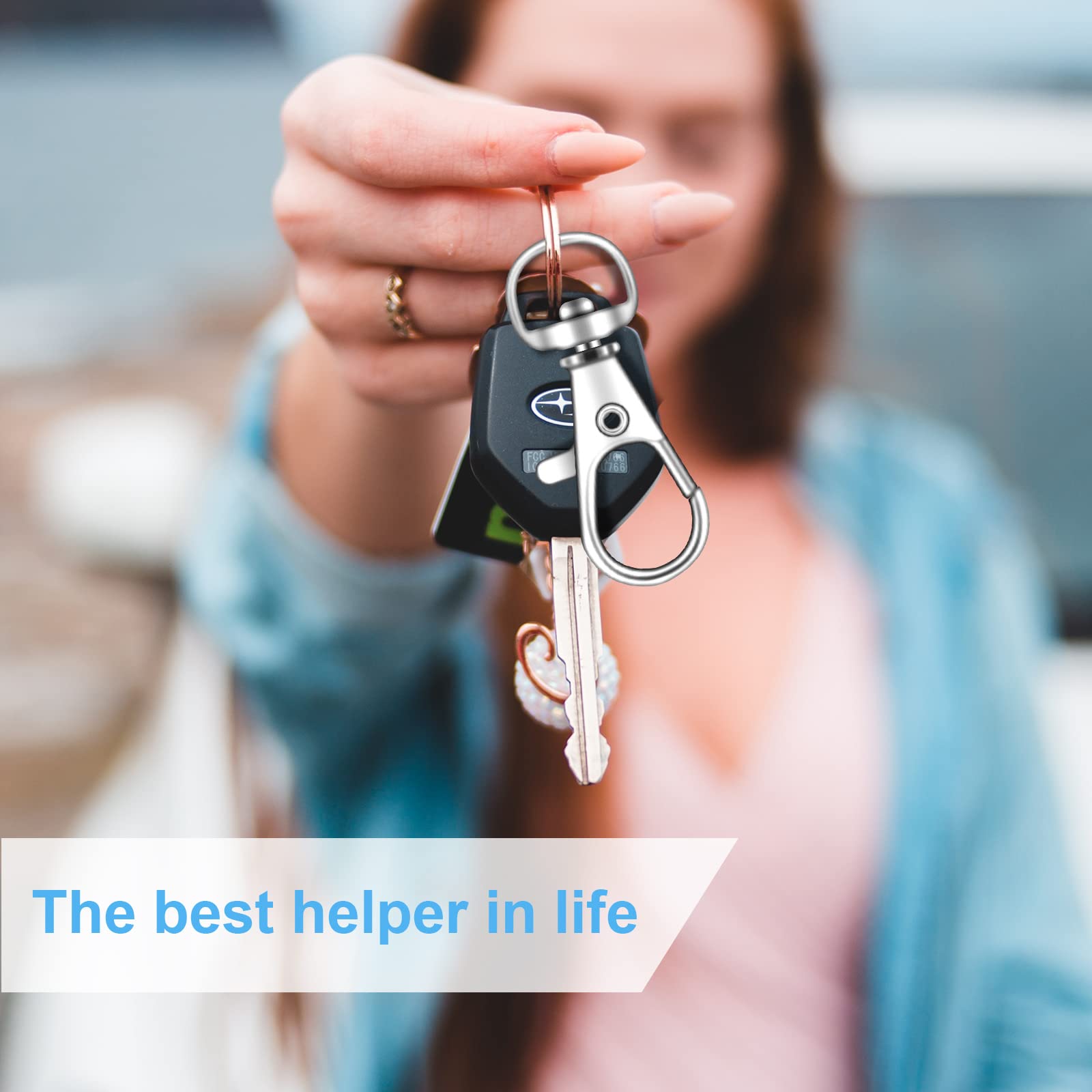 70PCS Swivel Snap Hooks with Key Rings, Metal Lobster Claw Clasp, Keychain Rings for Crafts 1.25inch/32mm