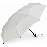 ShedRain Vortex Windproof Compact Travel Umbrella, Auto Open Close | Folding Umbrella, 43" Arc, Vented Canopy, Cable Enforced Technology, 75 MPH Wind Rated