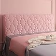 HOME MEIRONG Headboard Slipcover for Twin, Queen, Full, California King Size Beds - Padded Velvet Dustproof Stretch Solid Color Quilted Bed Head Covers