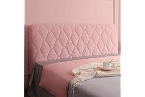 HOME MEIRONG Headboard Slipcover for Twin Queen Full California King Size Beds, Bed Headboard Cover Protector Padded Velvet Dustproof Stretch Solid Color Quilted Bed Head Covers
