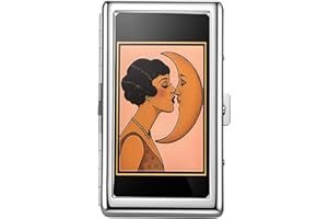 Vintage Art Deco Card Holder, Stainless Steel Metal Card Holder Wallet for Cards Cash & Small Items, Men Women (10.3 × 6 × 1.