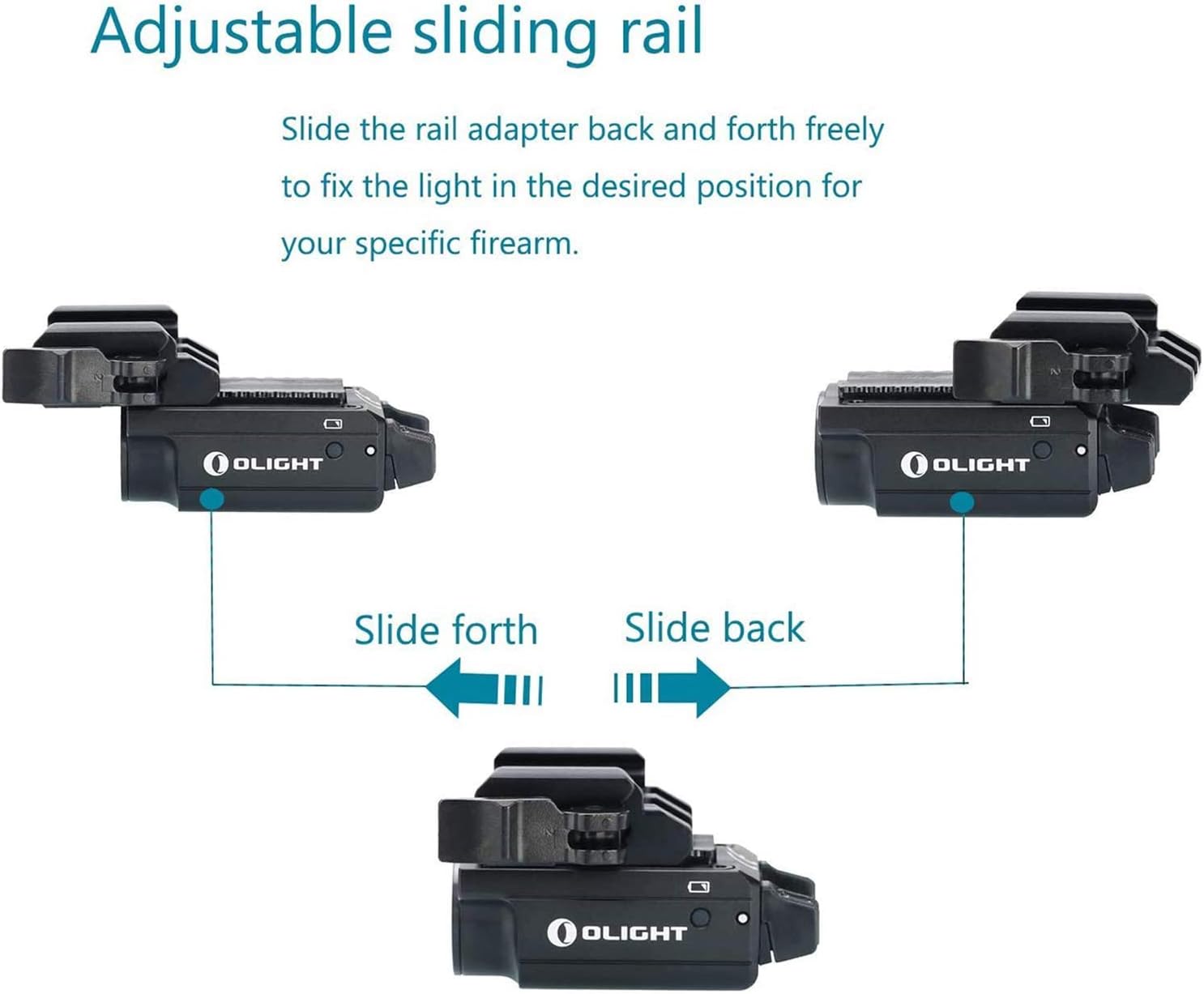 OLIGHT PL-Mini 2 Valkyrie 600 Lumens Magnetic USB Rechargeable Compact Weaponlight with Adjustable Rail, High Performance CW LED Tactical Flashlight with Built-in Battery (Black): Sports & Outdoors
