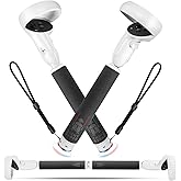 HiBloks Controllers Extension Grips for Meta/Oculus Quest 2 Accessories, Long Stick Handle Extension Grips Stand, Enhance Exp