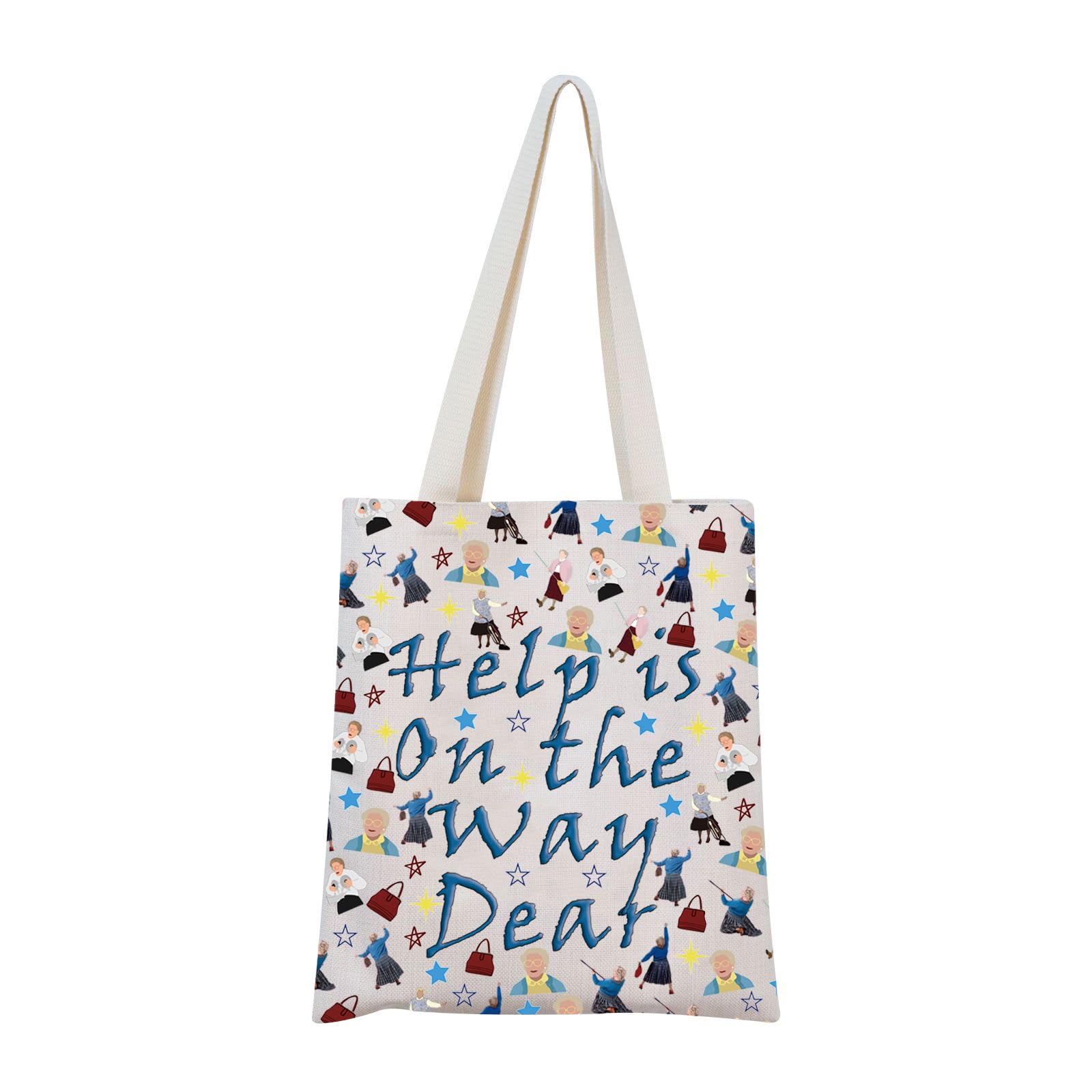 Mrs. D-oubtfire Inspired Gift Mrs. D-oubtfire Tote Bag Mrs. D-oubtfire Fans Gift Help is On The Way Dear (Way Dear Black Tote)