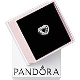 PANDORA Beaded Open Heart Charm - Compatible with PANDORA Moments - Gift for Her - Made with Sterling Silver - with Gift Box