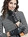 LETHMIK Winter Faux Leather Gloves Womens Driving Touchscreen Texting with Long Wrinkle Sleeves Black-L