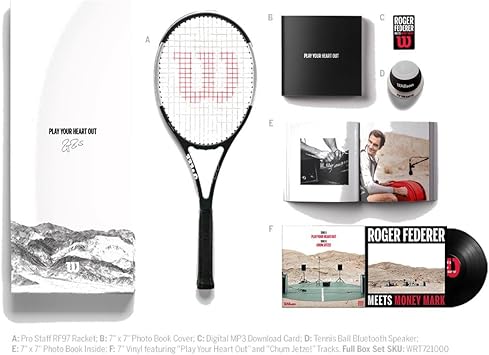 Amazon ウィルソンプロスタッフrf97タキシードlimited Edition Vip Autographedテニスラケットboxed Setのコレクターのアイテム Play Your Heart Out 4 1 2 Inch Wilson ウイルソン ラケット