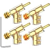 Viborg 4X Banana Plugs Speaker Connectors for Sound System | Gold Plated; 45 Degree Angled; Screw Locking; No soldering required