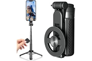 4 in 1 Multifunctional Magnetic Selfie Stick, 2025 New Universal 360° Rotation Phone Tripod with Remote Control, Portable Ext