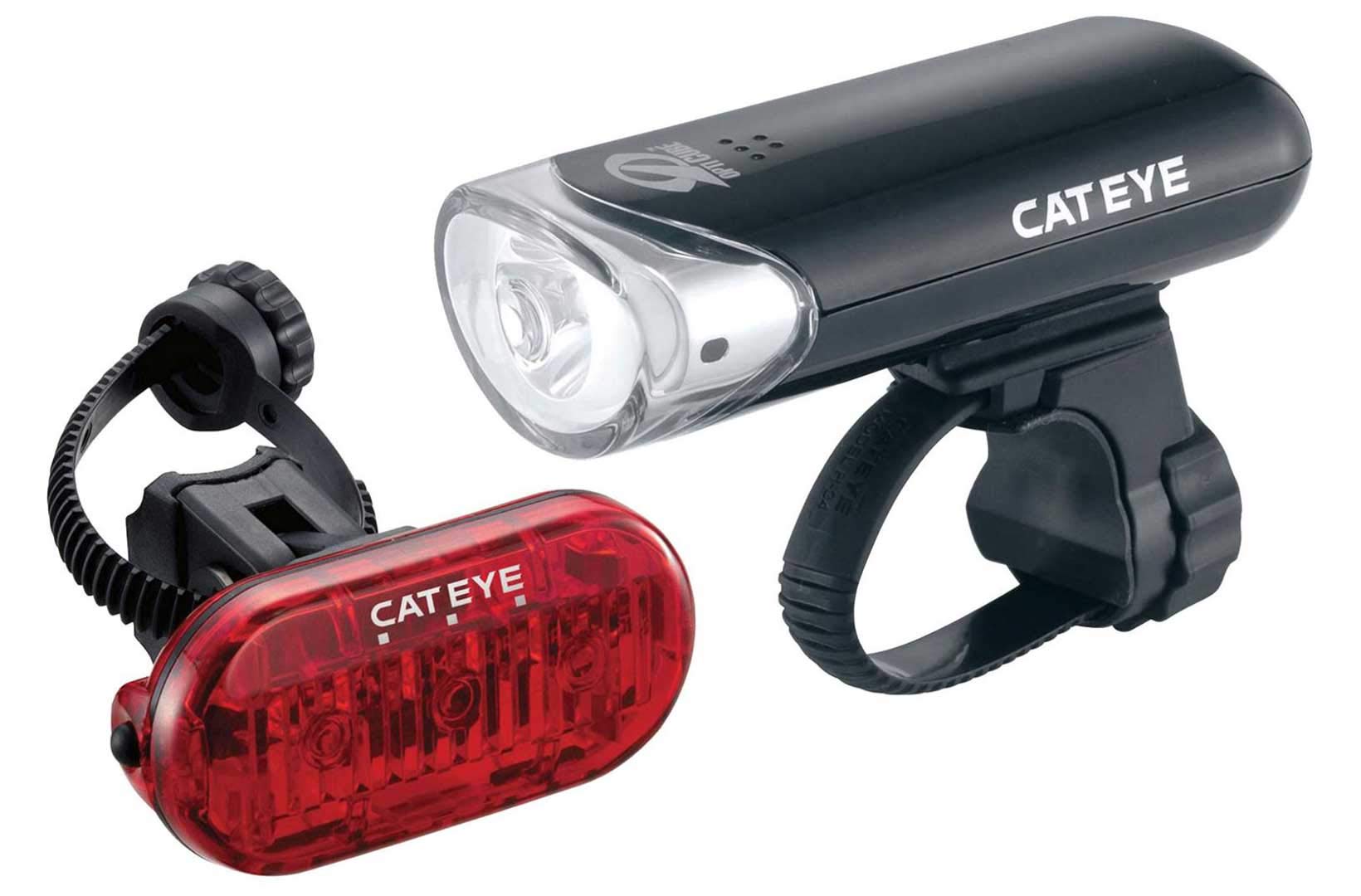 CatEye Bike Lights Set - 150 Lumen LED Front Bicycle Light Front and Back with OptiCube Lens | Multiple Modes, 80hr Battery Life MTB | Cycling Lighting | EL-135/Omni 5 | Bike Accessories