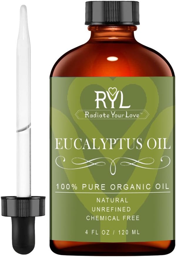 Eucalyptus Essential Oil, Large 4 Fluid Ounce, 100% Pure Organic Therapeutic Grade