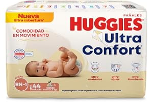 Huggies Ultraconfort Pañal Desechable para Bebé, Etapa Recién Nacido - 1 Unisex, Paquete con 44 Piezas, hasta 5.5 kg