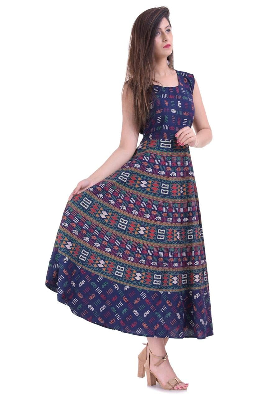 rajasthani collections women's cotton dress(multicolor_xl)