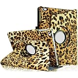 Fintie iPad Air 2 Case - 360 Degree Rotating Stand Case with Smart Cover Auto Sleep / Wake Feature for Apple iPad Air 2 (iPad 6) 2014 Model, Leopard Brown