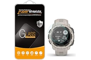 Supershieldz (2 Pack) Designed for Garmin Instinct and Instinct Solar Tempered Glass Screen Protector, Anti Scratch, Bubble Free