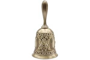 AVESON Hand Bell, Metal Call Bell Alarm Hand Held Service Call Bell Desktop Bell Tea Dinner Bell Game Bell, Christams Bell, Bronze