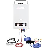 CAMPLUX 1.58 GPM Portable Tankless Water Heater with Water Pump Kit, Propane Water Heater Outdoor with 1.2 GPM Pump, 41,000 B