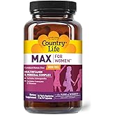 Country Life Max for Women - Multivitamin and Mineral Complex, Iron-free - 120 Vegan Capsules