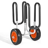 VEVOR Stand Up Board Cart, 150 lbs Surfboard Transport Cart, with 10-inch Solid Rubber Tires &amp; Kickstands &amp; Ratchet Strap for 2 Stand Up Paddle Boards &amp; Surfboards