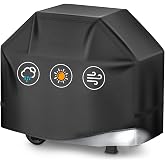 TIAOFY BBQ Gas Grill Cover for Outdoor, Anti-UV, Rip-Proof, 600D Oxford Fade Resistant Material, Barbecue Cover with Hook and Loop Straps &amp; Adjustable Hem Drawstring (Black, 40&rdquo;x24&rdquo;x50&rdquo;)