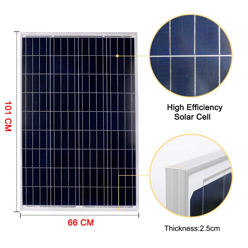 Ideal für Garten Balkon 2x USBPort DOKIO Polykristallines Solarmodul