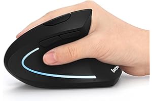 Lekvey Ergonomic Mouse, Vertical Wireless Mouse - Rechargeable 2.4GHz Optical Vertical Mice : 3 Adjustable DPI 800/1200/1600 Levels 6 Buttons, for Laptop, PC, Computer, Desktop, Notebook etc, Black