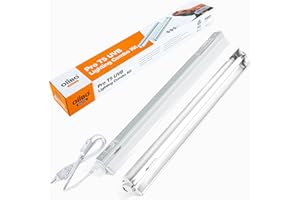 Oiibo T5 HO Reptile Light Fixture UVB Lighting Combo Kit Suit for Desert&Tropical Amphibians Reptiles Terrarium Lamp Hood Light Fixture Include 24W 12.0 UVB Bulb