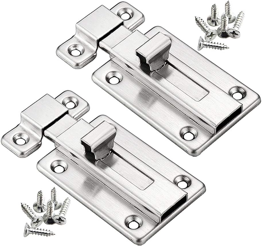 YUOIP® Door Latch Sliding Lock Stainless Steel Door Latches for