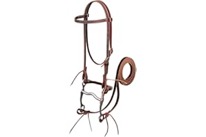 Weaver Leather Latigo Leather Browband Bridle with Single Cheek Buckle Burgundy, Horse