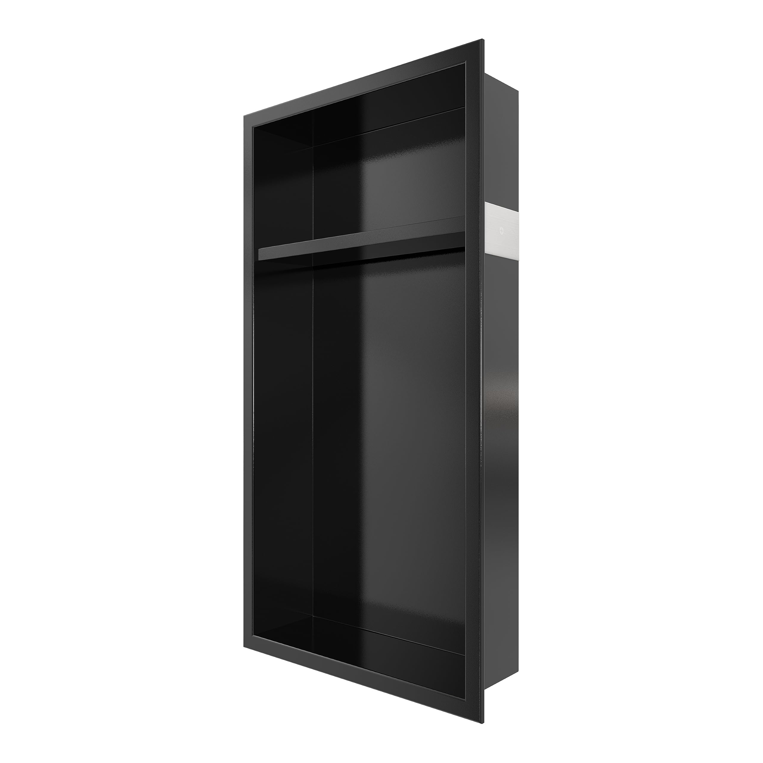 Photo 1 of Odass | Shower Niche | 24" X 12" | NO Tile Needed ­| Rectangular Stainless Steel #304 Niche | Matt Black Recessed Single Shelf Organizer | Bathroom Storage for Shampoo Bottle