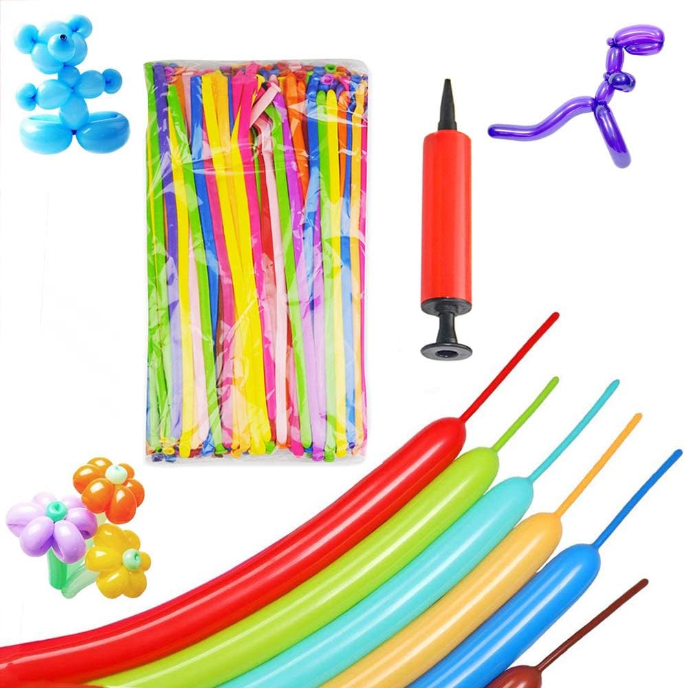 SIMUER 200PCS Modelling Balloons Long Magic Balloon Latex Twisting