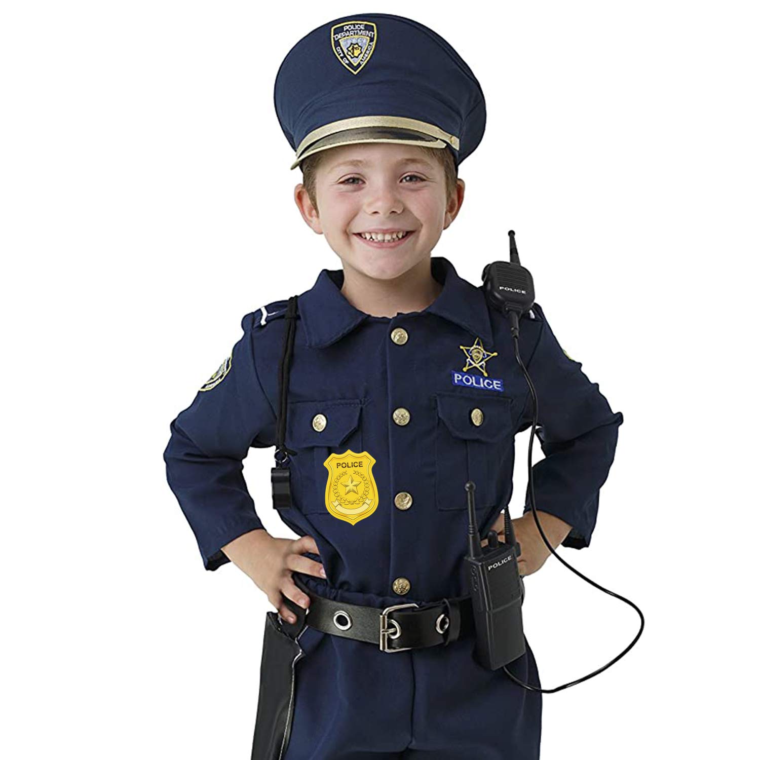 Nametag Stickers for Kids - Police Badge Stickers for Birthday Parties & School Events