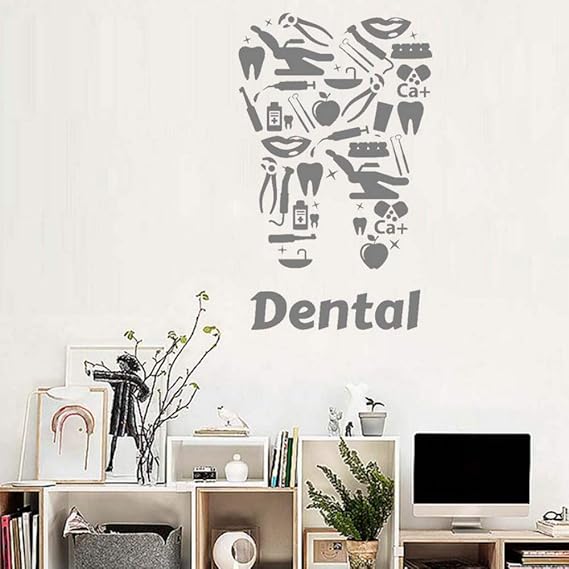 smydp Zahn Vinyl Wandtattoo Zahnklinik Zahnärzte Zahn Werkzeuge Aufkleber Kunst Wohnkultur Einzigartige Wand Wohnzimmer Tapet