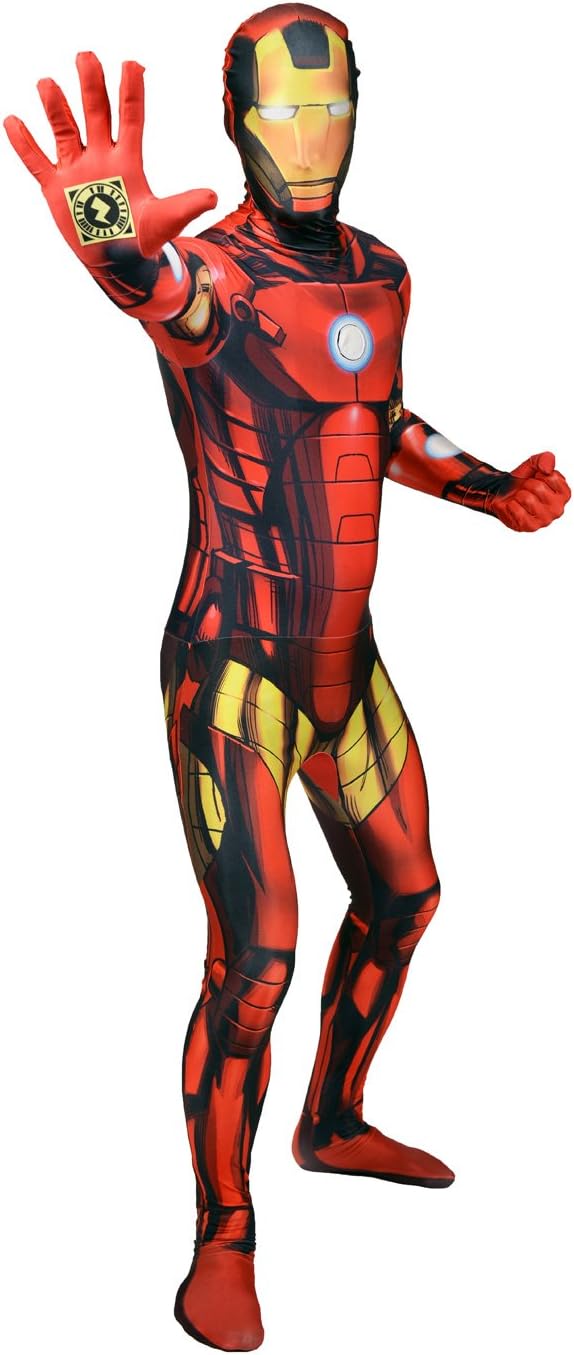 Morphsuits Official Iron Man Delux Digital Morphsuit Fancy Dress Costume - size Medium - 5'-5'4 (150cm-162cm), MLZIRM