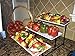 Food Serving Tray Set 3 Tier Metal Display Stand With Three White Rectangular Dishes Platters Wire Footed Steel Rack For Salad Bowls Fruit Cake Cookies Collapsible Classy Serveware for Parties Hosting