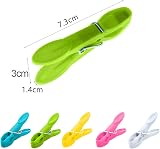VEGCOO 60 Pcs Clothes Pegs with Storage Bag 5 Colors Durable Windproof view 3